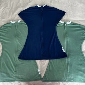 Blue and Green Sleeping Baby Zippadee-Zip Transition Swaddle Set